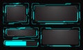 HUD frames blue user interface elements design modern technology futuristic control panel screen digital hologram window gaming