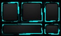 HUD frames blue user interface elements set design modern technology futuristic control panel screen digital hologram window