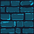 Hud frames. Digital futuristic hud interface panels, hologram high tech screen, modern interface window vector