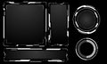 HUD frames white grey user interface elements design modern technology futuristic control panel screen digital hologram window