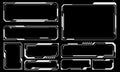 Hud frames white grey user interface elements design modern technology futuristic control panel screen digital hologram window