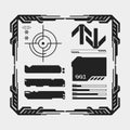 HUD futuristic frame border game swag elements pack panel cyber sci-fi, icon symbol cyberpunk interface editable