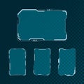 HUD futuristic user interface screen elements set. Abstract control panel layout design. Sci fi virtual tech display. Vector Royalty Free Stock Photo