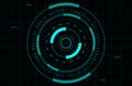 HUD, GUI, FUI circle target. Sci-fi round head-up display for futuristic user interface. Tech and science theme