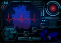 HUD GUI Radar monitor screen. Futuristic game technology outer s