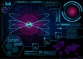 HUD GUI Radar monitor screen. Futuristic game technology outer s Royalty Free Stock Photo