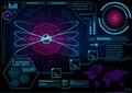 HUD GUI Radar monitor screen. Futuristic game technology outer s