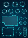 HUD Interface Elements Set, Circles, Loading, Frames for Web Applications, Futuristic UI - Illustration Vecto Royalty Free Stock Photo