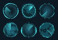 Hud radar. Navy sonar digital target detect system for war weapon in airplane or submarine, screen interface military