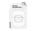 HUD retinal recognition biometric ID scan system concept. User eye verification scanner and person identity security