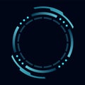 Hud round frame or border, sci fi circular neon element for digital ui game interface. Futuristic data UI display button