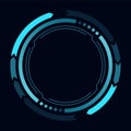 Hud round frame or border, sci fi circular neon element for digital ui game interface. Futuristic data UI display button
