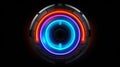 HUD round frames and borders, aim control and digital interface, button technology and future tech game, target borders and Royalty Free Stock Photo