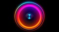 HUD round frames and borders, aim control and digital interface, button technology and future tech game, target borders and Royalty Free Stock Photo