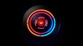 HUD round frames and borders, aim control and digital interface, button technology and future tech game, target borders and Royalty Free Stock Photo
