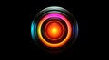 HUD round frames and borders, aim control and digital interface, button technology and future tech game, target borders and Royalty Free Stock Photo