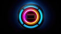 HUD round frames and borders, aim control and digital interface, button technology and future tech game, target borders and Royalty Free Stock Photo