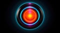 HUD round frames and borders, aim control and digital interface, button technology and future tech game, target borders and Royalty Free Stock Photo