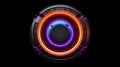 HUD round frames and borders, aim control and digital interface, button technology and future tech game, target borders and Royalty Free Stock Photo