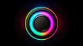 HUD round frames and borders, aim control and digital interface, button technology and future tech game, target borders and Royalty Free Stock Photo