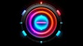 HUD round frames and borders, aim control and digital interface, button technology and future tech game, target borders and Royalty Free Stock Photo