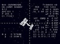 HUD russian spaceship ISS on display sci-fi illustration