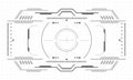 HUD sci-fi interface screen monochrome view design virtual reality futuristic technology display vector Royalty Free Stock Photo