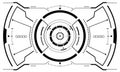 HUD sci-fi interface screen view black geometric on white design virtual reality futuristic technology creative display vector Royalty Free Stock Photo