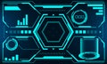 HUD sci-fi interface screen view blue design virtual reality futuristic technology display vector Royalty Free Stock Photo