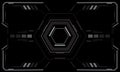 HUD sci-fi interface screen view white circular geometric design virtual futuristic technology creative display on black vector