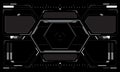 HUD sci-fi interface screen view white circular geometric design virtual futuristic technology creative display on black vector