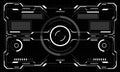 HUD sci-fi interface screen view white circular geometric design virtual futuristic technology creative display on black vector Royalty Free Stock Photo