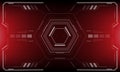 HUD sci-fi interface screen view white circular geometric design virtual futuristic technology creative display on red vector