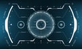 HUD sci-fi interface screen view white geometric on blue design virtual reality futuristic technology creative display vector Royalty Free Stock Photo