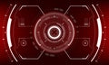 HUD sci-fi interface screen view white geometric on red design virtual reality futuristic technology creative display vector Royalty Free Stock Photo