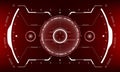 HUD sci-fi interface screen view white geometric on red design virtual reality futuristic technology creative display vector Royalty Free Stock Photo