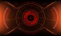 HUD sci-fi interface screen yellow red view design virtual reality futuristic technology display vector Royalty Free Stock Photo