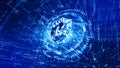 HUD and Shield Icon of Cyber Security. Digital Data Network Protection. High-speed connection data analysis. Technology data Royalty Free Stock Photo