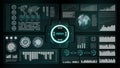 HUD style. Big hud sets. Vector science abstract. Vector illustration. Futuristic user interface. Sky-fi HUD. Set abstract HUD el