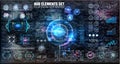 HUD UI. Abstract virtual graphic touch user interface glitch background. Royalty Free Stock Photo