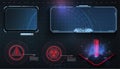 HUD, UI, GUI futuristic user interface screen elements set. High tech screen for video game. Sci-fi concept design