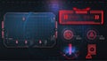 HUD, UI, GUI futuristic user interface screen elements set. High tech screen for video game. Sci-fi concept design Royalty Free Stock Photo