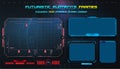 HUD, UI,UX GUI futuristic user interface screen elements set. High tech screen for video game. Sci-fi concept design