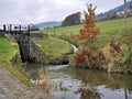Huddersfield narrow Canal lock and side-flow Royalty Free Stock Photo