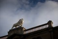 Huddersfield, West Yorkshire, UK, October 2013, the lion statue on Lion Arcade, John William Street, Huddersfield