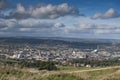 Huddersfield, West Yorkshire, UK, October 2013, view of Huddersfield and the surrounding area from Castle Hill Royalty Free Stock Photo