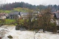 High Water in Sora River, Skofja Loka, Slovenia