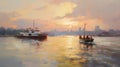 Hudson Harmony: A Captivating Impressionistic Portrait of River Serenity