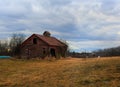 Hudson Valley Old Red Barn And Catskill Mountains