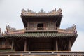 Hue, ancient capital of Vietnam. architecture detail of roofs and decorations Royalty Free Stock Photo